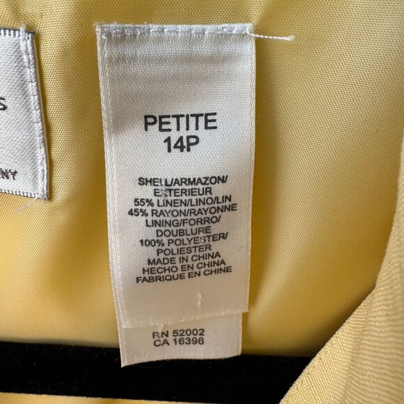 Emma James Petite Vintage Yellow Linen Blend Lace Crochet Sleeve Blazer Jacket 1 - Picture 4 of 10